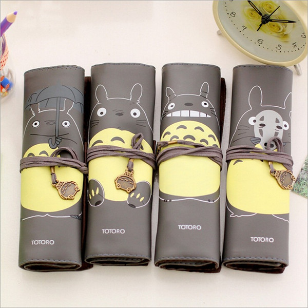 2016 Children Cartoon Miyazaki Totoro Pencil Bags Student creative PU waterproof Stationery bags 4styles Kids cute pencil bags children gift