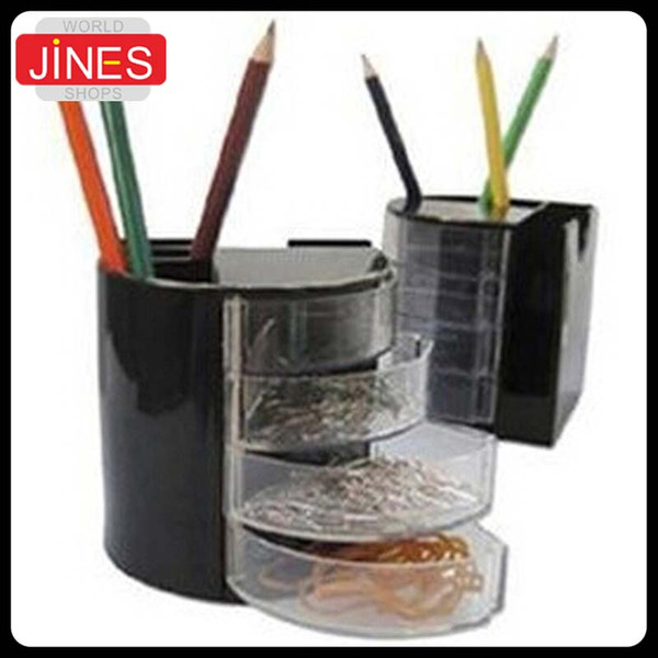 2pcs/lot Pencil Holder /Organizer Office School Desk Black Pen Containers Cosmetic Plastic Pen Multifunction stationery