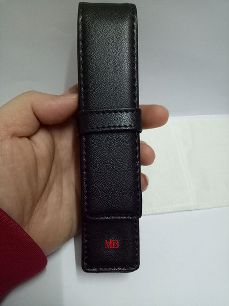 Luxury high quality black color Pen pouch for MT pen logo pu pen bag with white star