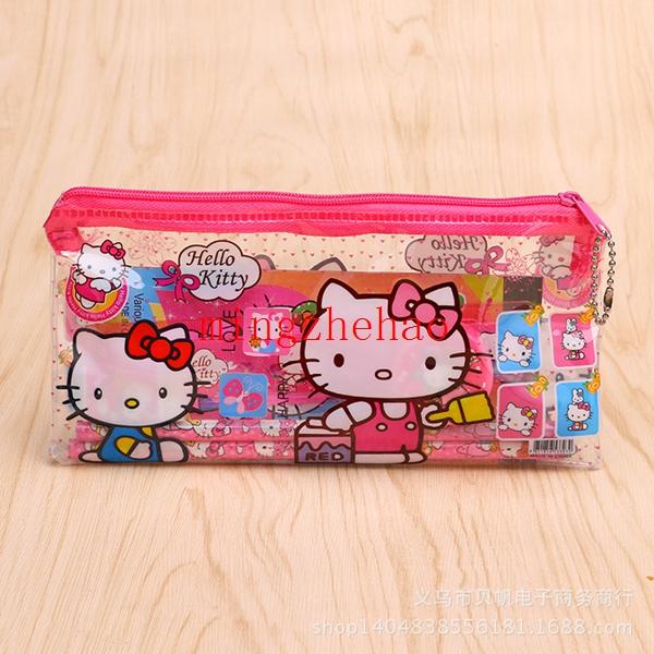 20 Sets Hello Kitty cartoon Pencil Sets Case Stationery hello kitty school pencil bags for girls Christmas present