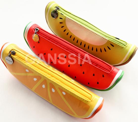 Wholesale-4 pcs/lot Creative fruit design Pencil Bag Stationery Supplies Pencil Case(tt-4448)