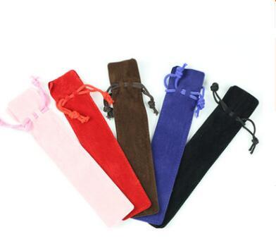 Velvet Pen Pouch Holder Single Pencil Bag Pen Case Rope Locking Gift Bag Gift Wrap free shipping