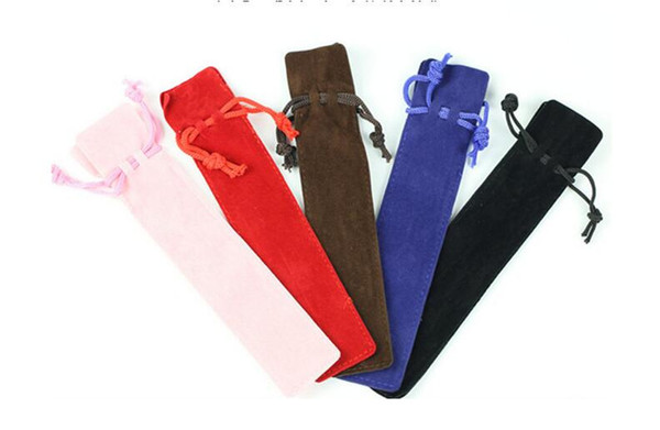 Velvet Pen Pouch Holder Single Pencil Bag Pen Case Rope Locking Gift Bag