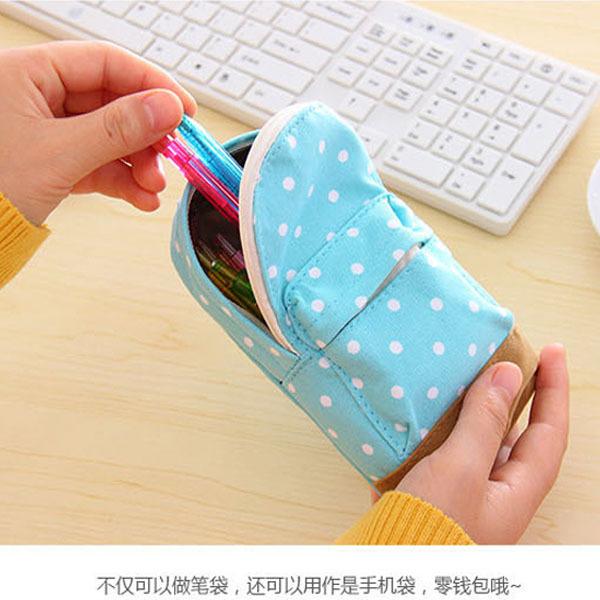 New Arrive Stationery Multifunctional big capacity pencil case Dot school bag pattern Cute storage box