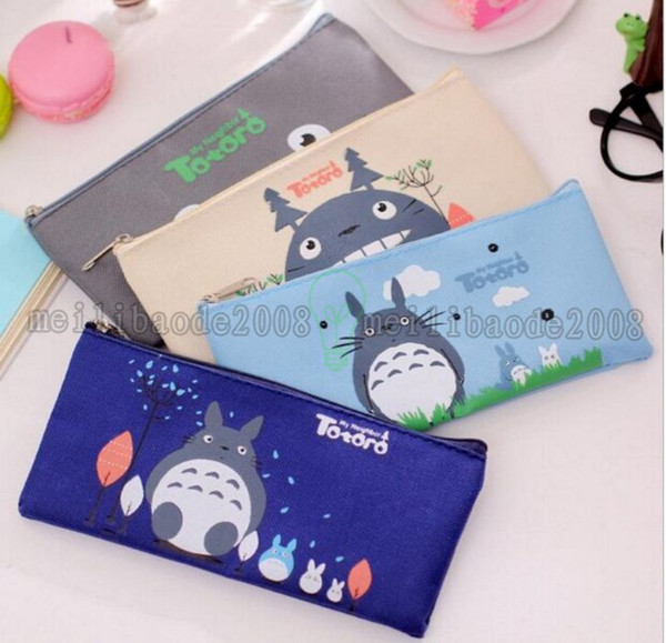 Student Cartoon Miyazaki Totoro Pencil Bags 2016 children Oxford cloth Stationery bags Kids cute pencil bags 19*9cm NEW MYY