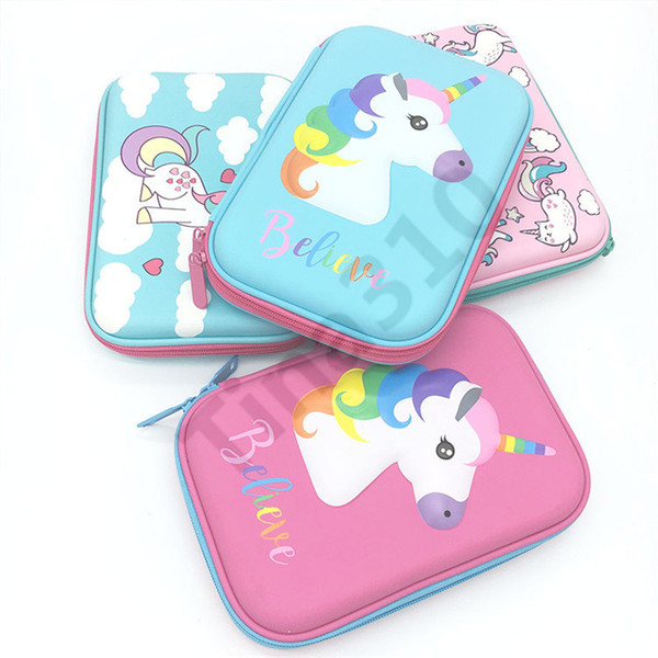 20 Styles wallet Unicorn Pencil Bag Cartoon Pencil Cases Stationery Storage Bag School Office Supply Kids Gift Purse 120pcs T1I1013