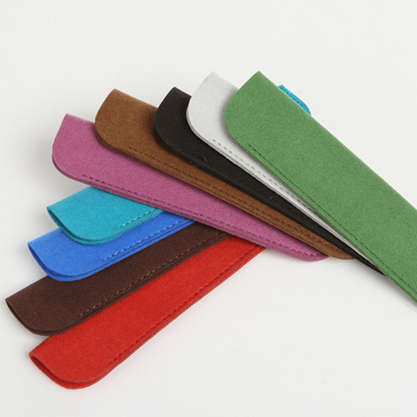 Solid color suede pencil case business pen case holder