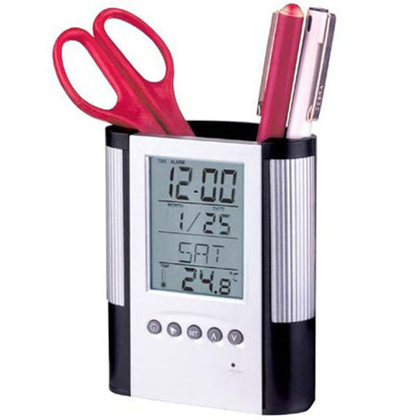 Creative timepieces calendar pen B office stationery pen holder multi-function pen holder