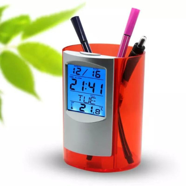 Transparent backlight calendar electronic universal calendar pen multi-function transparent pen holder