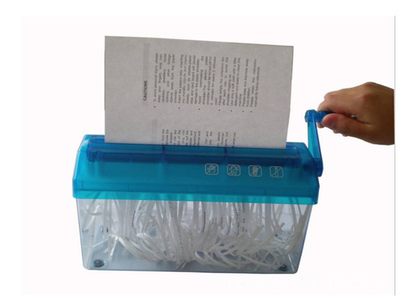 LIZENGTEC A4 Mini Multi-functional Manual Paper Shredder Mini Blue Shredder Crusher Destroyer Paper Documents Cutting Machine