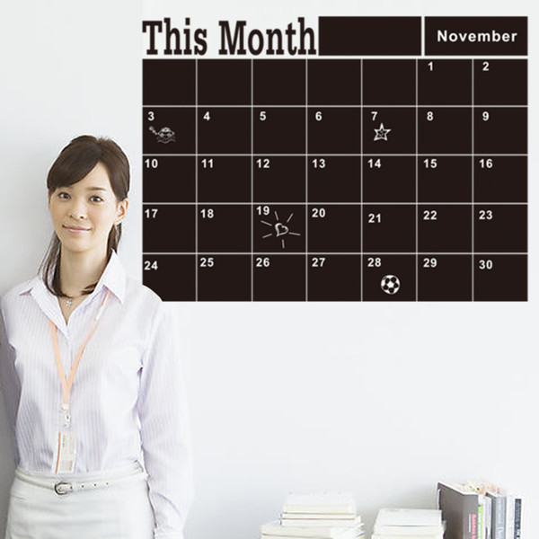 2017 new This Month blackboard Stickers WALL STICKER Monthly Plan Calendar Chalkboard wall stickers Office & School Supplies 46.5*58.5CM (7)