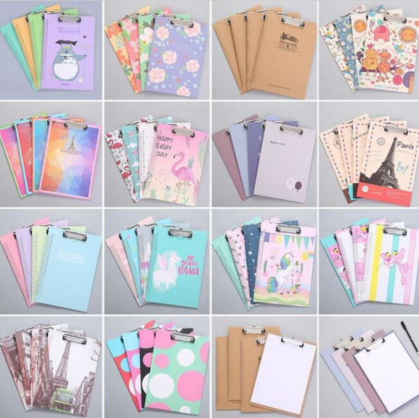 cute office paper clipboards A4 cartons designs writing drawing pads boards clip folder boards stationery school office supplies