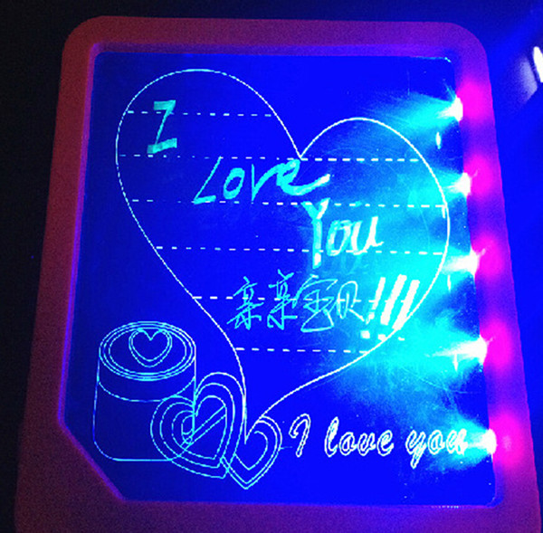 Household bar window romantic luminous message board WordPad send highlighter fluorescence, LED message board printable LOGO