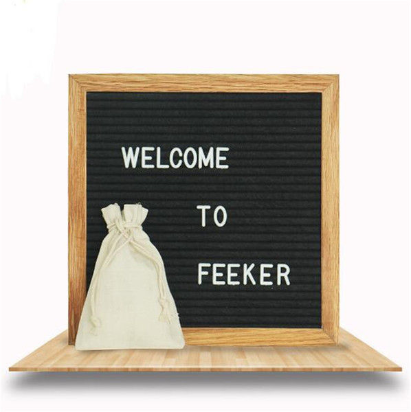 10*10inch Changable Black Felt Letter Oak Board with White Letters Craft Knife and Pouch for Home Office Business Events Social Media