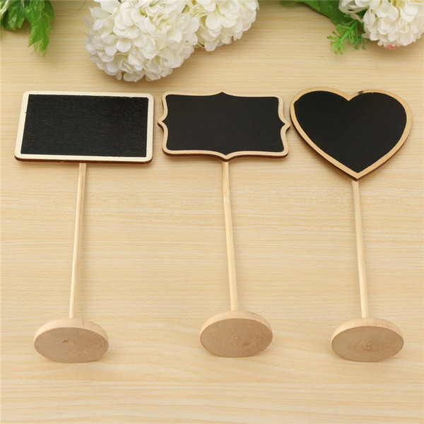 Wholesale-Mini Wooden Chalkboard Backboard with Stand Wedding Favor Party Table Decor Message Notice Number Price Tag Board 3 Shapes