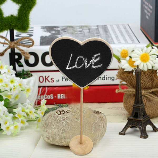 Cute Mini Wooden Heart shape Blackboard Note Po Paper Clips Home Decor Brand New