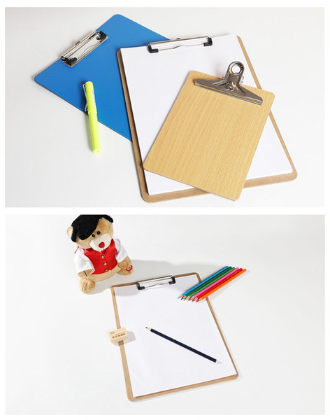 Simple fashion clip-on writing hard clip-on 100 pages wood layer plastic layer note writing drawing a4 student clip-on office stationery