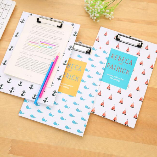 fastener file folder pads thickened cardboard A4 wood clamp cute writing clipboard stationery school office supplies