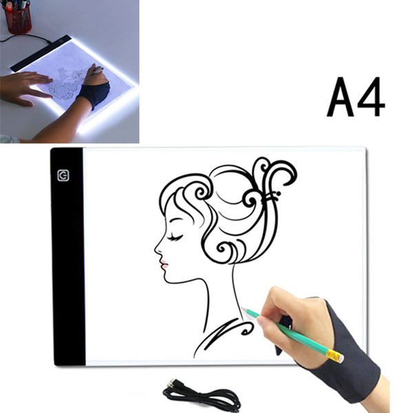 A4 LED Drawing Copy Board Sketch Board Pad Tracing Light Box Portable Led Light Pad of USB Interface Drawing Light Box