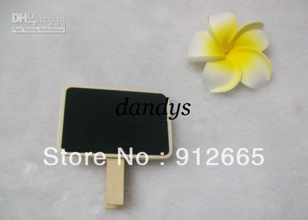 EMS 200pcs/lot rectangle mini wooden blackboard with clip children message memo board drawing easel