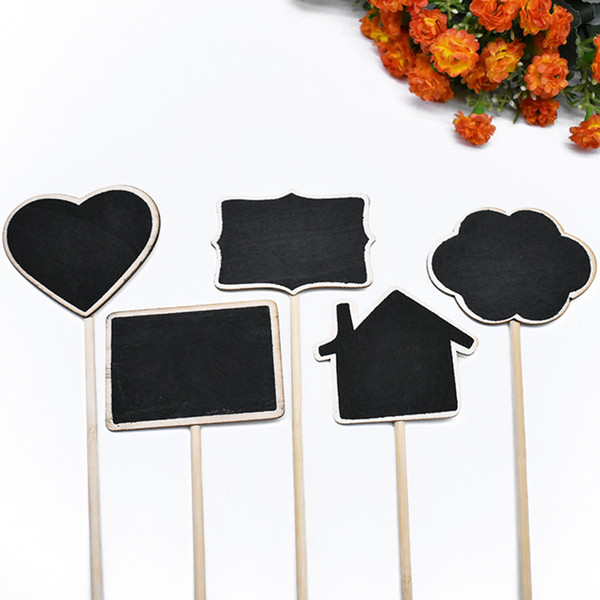 Multiple Shaped Chalkboard With Wooden Clip Tag Signs Garden Tools for Wedding Party Decor Note Taking