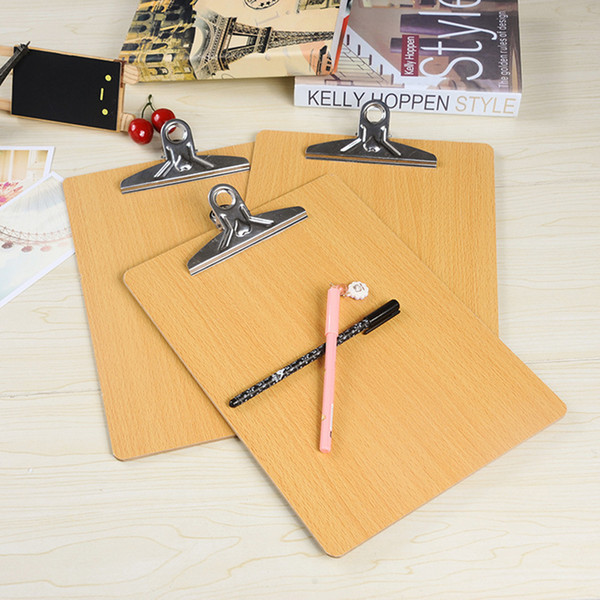 A4/A5 size wooden clipboard ranodm file Folder stationary board hard board Writing plate clip report office supplies free shipping 2018 new