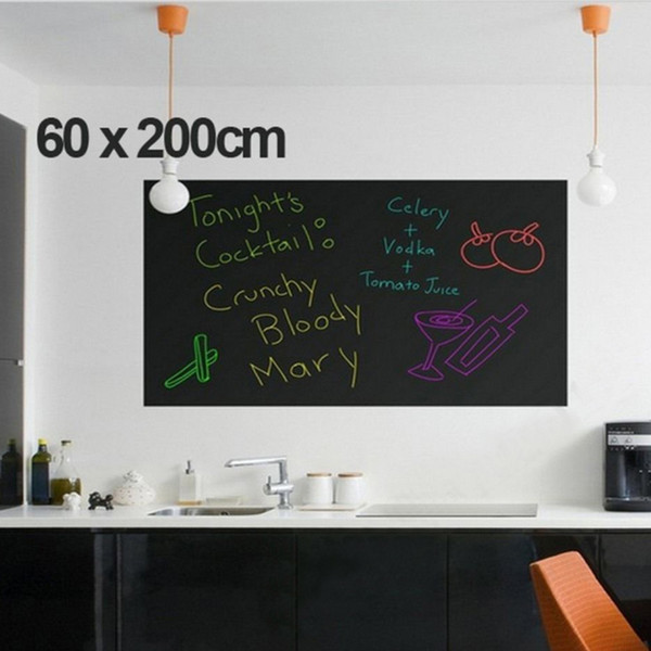 Blackboard Stickers Chalk Board Removable Vinyl Draw Mural Decor Art Chalkboard Wall Sticker for Kids Rooms Durable 200 X 60cm