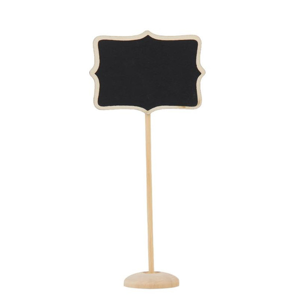 10Pcs Wood Floral Border Mini Blackboard Stand Wedding Lolly Party Wooden Tag Black Board Chalkboard for Party Office School