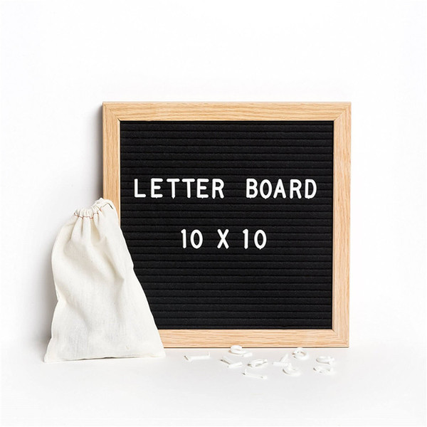 10*10inch Changable Black Felt Letter Oak Board with White Letters Free Craft Knife Pouch for Home Office Business Events Social Media 2018