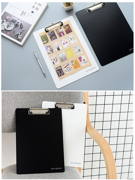 1pc Cute PP small fresh clipboard A4 white black document bag file folder papelaria business financial school supplie free shipping 2018 new