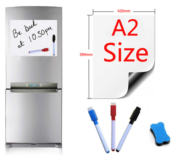 Magnetic Whiteboard Fridge Magnets A2 Size 420x594mm Presentation Boards Home Kitchen Message Boards Writing Sticker 3pen1Eraser