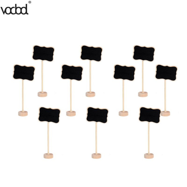 10Pcs Mini Wooden Chalkboard Decoration Borders Children Small Blackboard for Wedding Message Party Memo with Stand Gifts supply