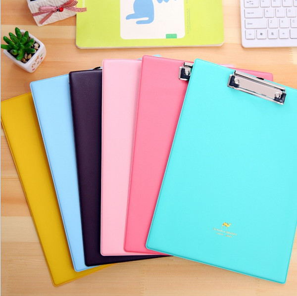 Factory direct sweet candy color CLIP fresh macaron folder office supplies A4 writing board