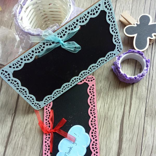 1pcs/lot NEW vintage lace wooden blackboard message post Wood Blackboard memo Message board Wooden doorplate