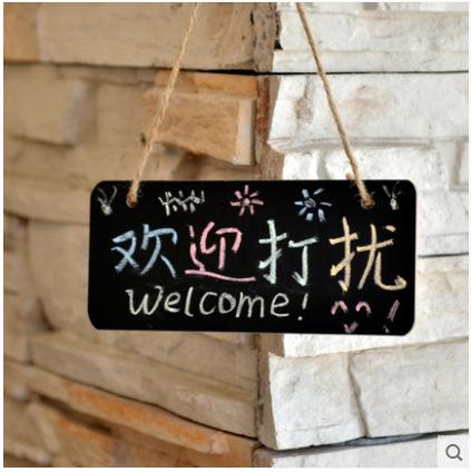 Hanging type small blackboard, mini shop, sign board, creative hanging doorplate, emotional appeal blackboard