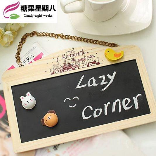 Log small blackboard double-sided blackboard hanging type household blackboard shooting background prop