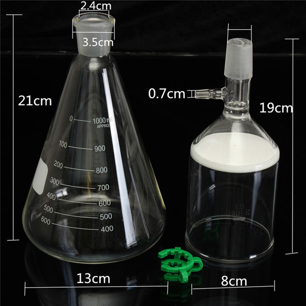 Wholesale-New Arrival 1000ml Glass Suction Filter Kit 250ml Buchner Funnel 1 Litre Erlenmeyer Flask