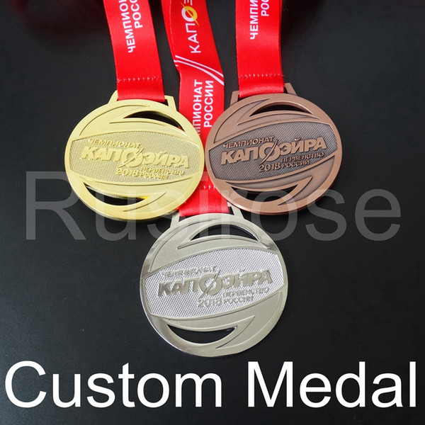 Custom gold silver run medal,personalized Antique bronze honor runner sport medals,City Game Competition club award medal ribbon