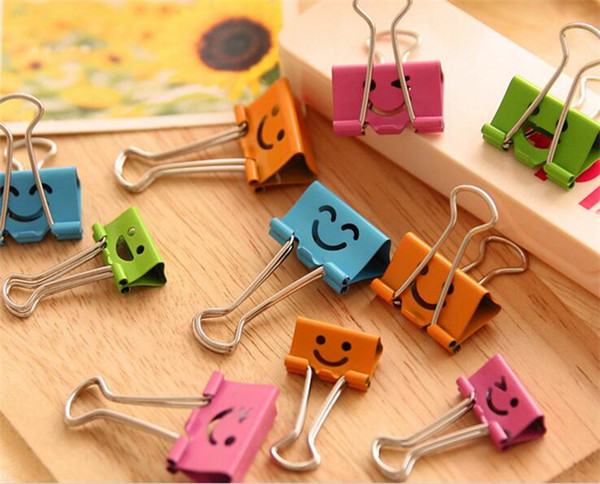 Cute Kawaii Smile Metal Binder Clips Sweet Expression Food Bag Clips Note Clips G176