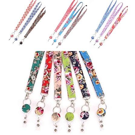 Women Bank Card Name Credit Card Neck Strap Card Bus ID Holders Candy Colors Chinoiserie Identity Badge With Lanyard