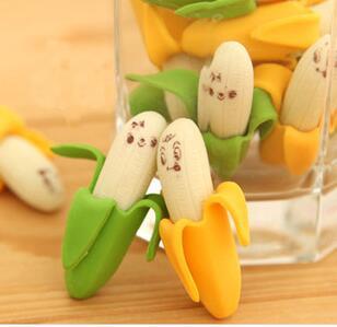 hot sale Promotion Sale New Creative Simulation Banana Eraser/ Office Supply Rubber Eraser/ Stationery for Christmas Gifts