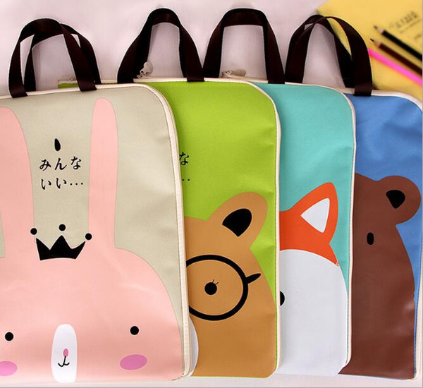 Student Waterproof Oxford Canvas Book Bag Cute A4 Paper File Folder Document Storage Bag For Notebooks Pens Stationery School