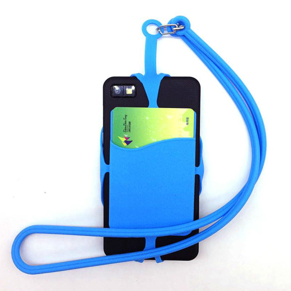 Necklace Sling Card Holder Strap Universal Mobile Cell Phone Silicone Neck Lanyards Multi Color