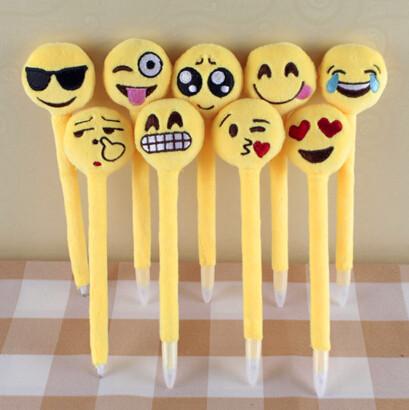 100pcs 20cm Emoji Plush Pens Cute Emoji Amusement Toys Lovely gifts for Girls Children Cute Prmotion Gifts EMJ012