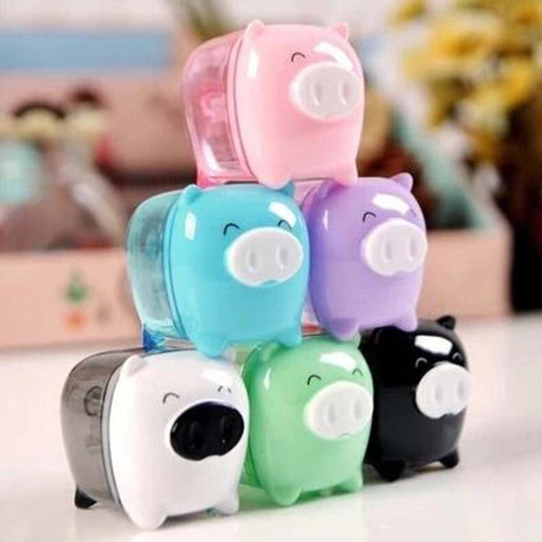 10pcs/lot Stationery Cartoon Lovely Pig Pencil Sharpener School Supplies Student Study Products Kid Children Fashion Prize Gift