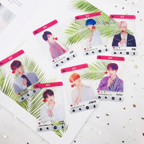 7pcs/set K-pop BTS Bangtan Boys Transparent PVC Photo Cards New Ablum MAP OF THE SOUL Matte Photo Cards