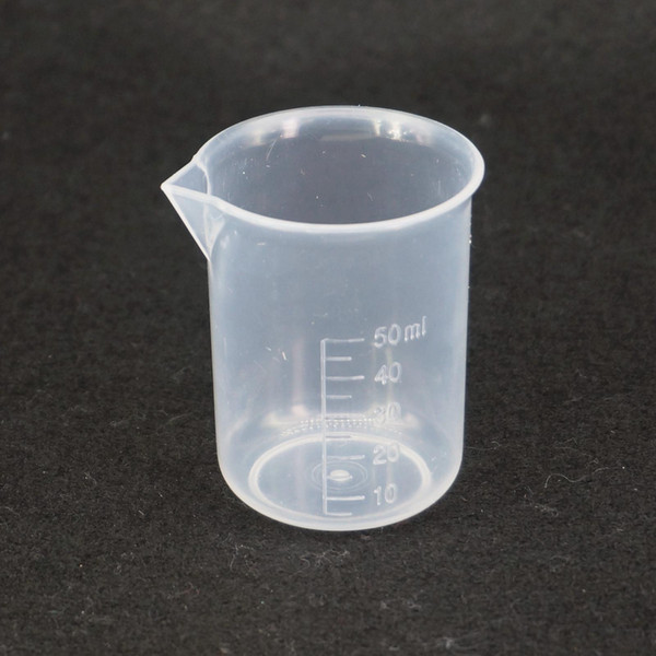 Wholesale- LOT5 50ml Plastic Polypropylene PP Measuring Beaker Laboratory Kitchen With Spout