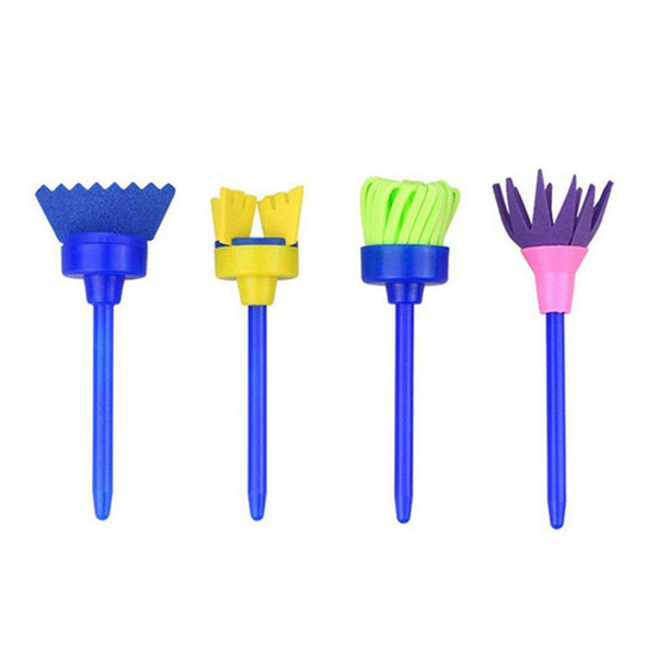 4pcs DIY Children Sponge EVA Roller Painting Brushes Set School Stationary