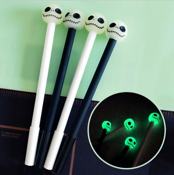 Super Cool Nightlight Skull Skull Neutral Penes Night light skull couple pen neutral pen 0.5 black students'neutral pen