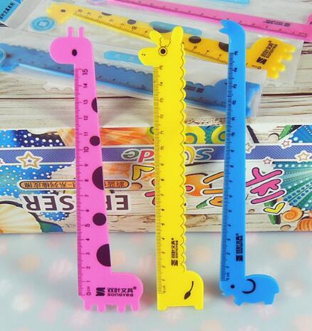 Giraffe ruler student ruler prizes Korea creative stationery school supplies 15cm cartoon,kawaii rulers righello